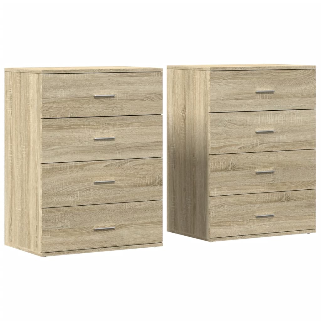 Buffets 2 pcs chêne sonoma 60x39x80 cm bois d'ingénierie