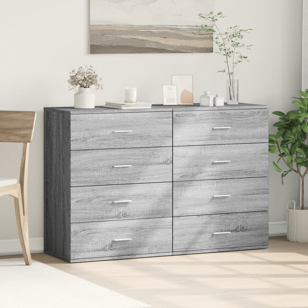 Sideboards 2 Stück sonomagrau 60x39x80 cm Holzwerkstoff