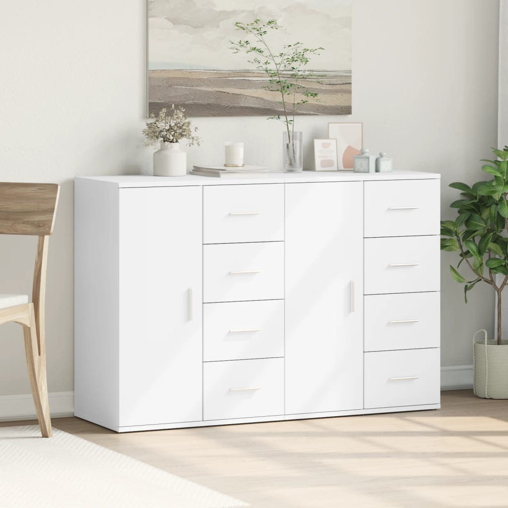 Buffets 2 pcs blanc 59x39x80 cm bois d'ingénierie