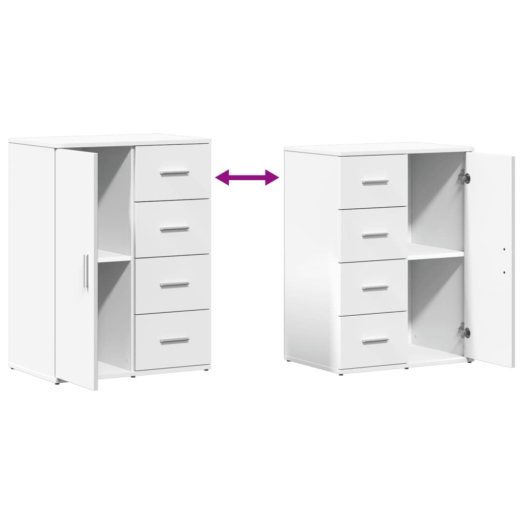 Buffets 2 pcs blanc 59x39x80 cm bois d'ingénierie