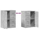 Buffets 2 pcs gris béton 59x39x80 cm bois d'ingénierie