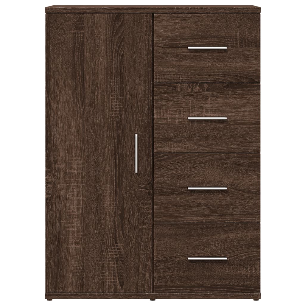 Buffets 2 pcs chêne marron 59x39x80 cm bois d'ingénierie