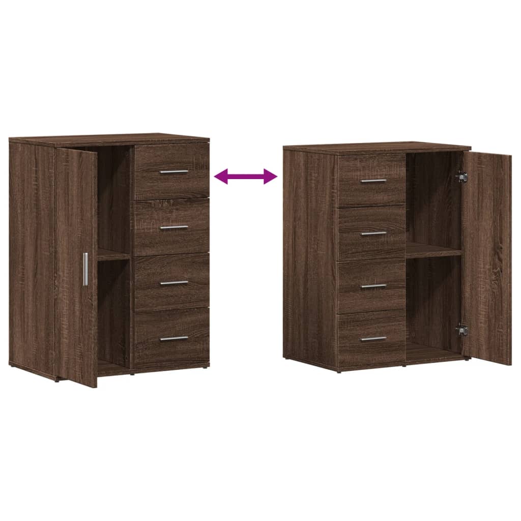 Buffets 2 pcs chêne marron 59x39x80 cm bois d'ingénierie