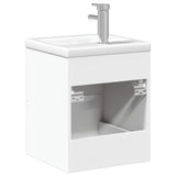 Armoire lavabo de salle de bain avec bassin intégré blanc