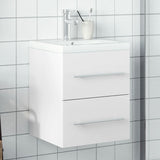 Armoire lavabo de salle de bain avec bassin intégré blanc