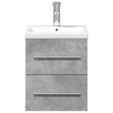 Armoire lavabo de salle de bain avec bassin intégré gris béton