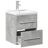 Armoire lavabo de salle de bain avec bassin intégré gris béton