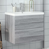 Armoire lavabo de salle de bain avec bassin intégré sonoma gris