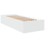 Bed frame without mattress white 75x190 cm engineered wood