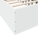 Bed frame without mattress white 75x190 cm engineered wood