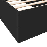 Cadre de lit sans matelas noir 75x190 cm bois ingénierie