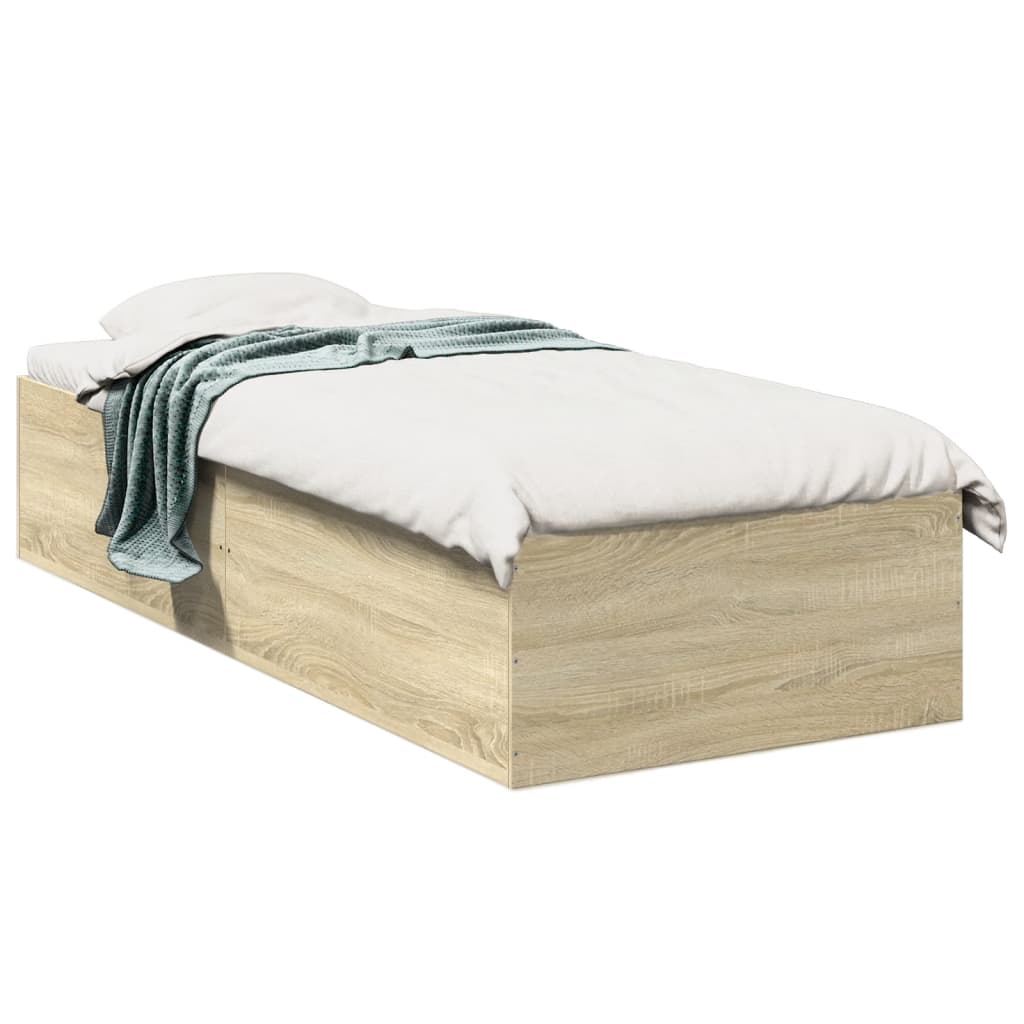 Cadre de lit sans matelas chêne sonoma 75x190 cm