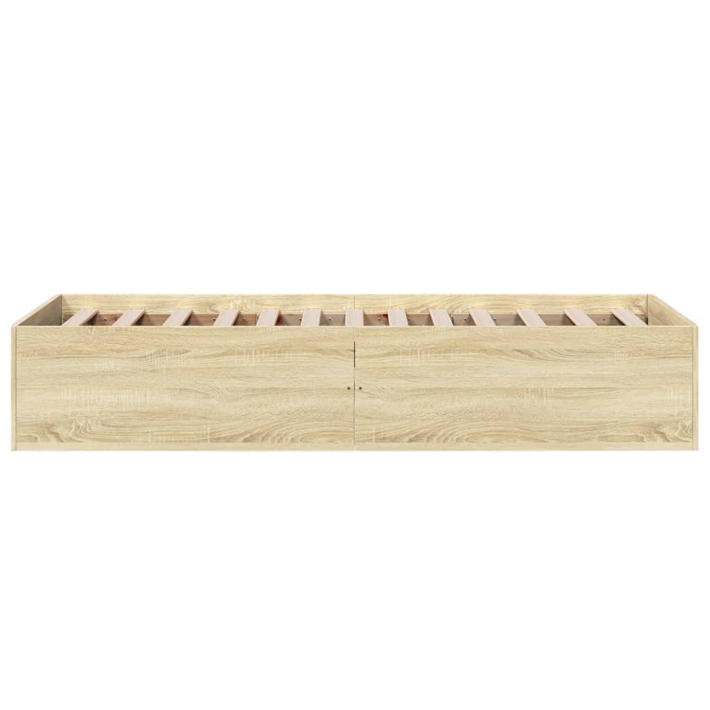 Cadre de lit sans matelas chêne sonoma 75x190 cm