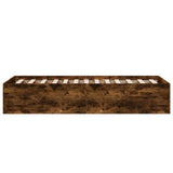 Cadre de lit sans matelas chêne fumé 75x190cm bois d'ingénierie