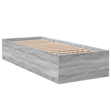 Bed frame without mattress sonoma gray 75x190 cm