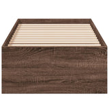 Cadre de lit sans matelas chêne marron 75x190cm bois ingénierie