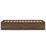 Cadre de lit sans matelas chêne marron 75x190cm bois ingénierie