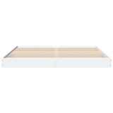 Cadre de lit sans matelas blanc 200x200 cm bois d'ingénierie