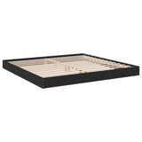 Cadre de lit sans matelas noir 200x200 cm bois d'ingénierie