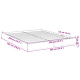 Cadre de lit sans matelas sonoma gris 200x200 cm