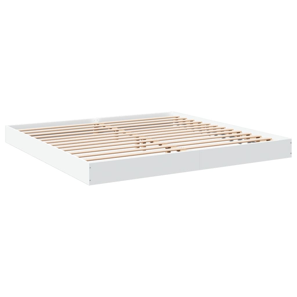 Cadre de lit sans matelas blanc 180x200 cm bois d'ingénierie