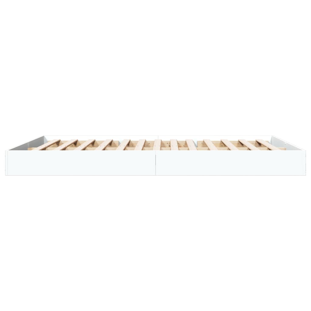 Cadre de lit sans matelas blanc 160x200 cm bois d'ingénierie