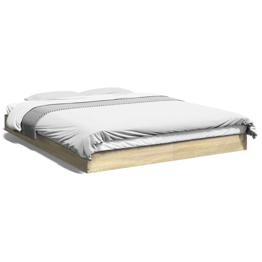 Bed frame without mattress sonoma oak 160x200 cm