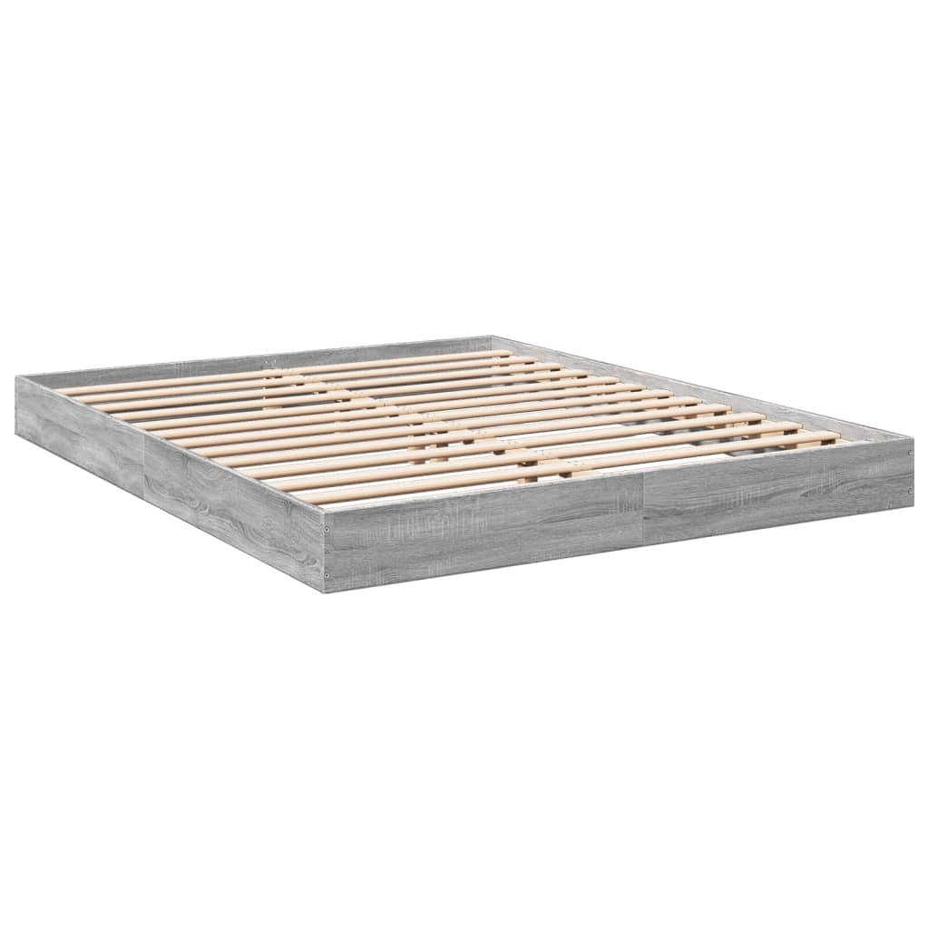 Bed frame without mattress sonoma gray 150x200 cm