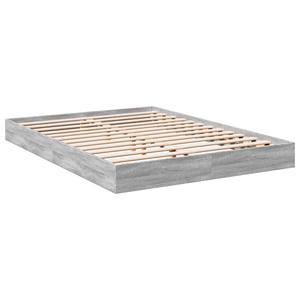 Bed frame without mattress sonoma gray 140x200 cm