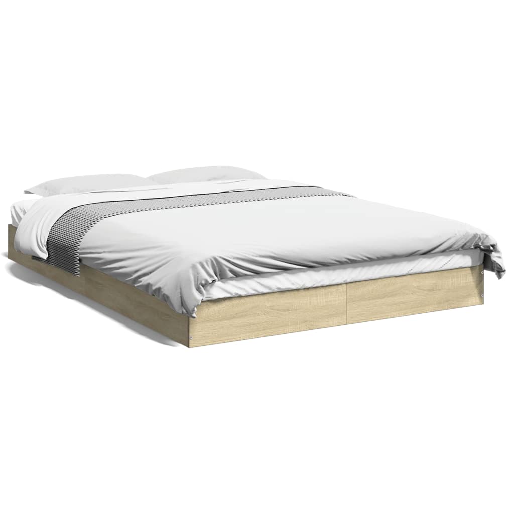 Bed frame without mattress sonoma oak 120x200 cm