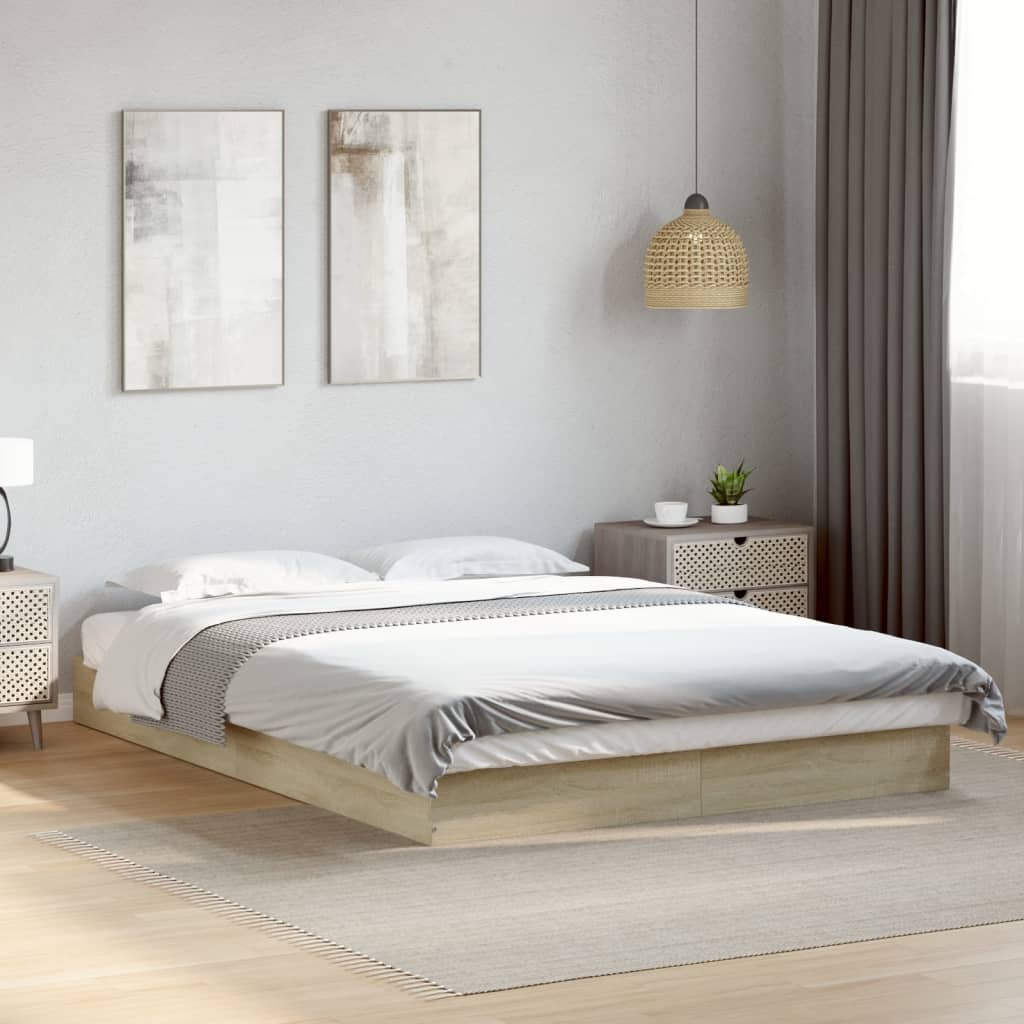 Bed frame without mattress sonoma oak 120x200 cm