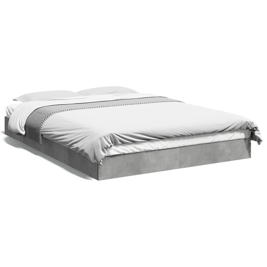 Bed frame without mattress concrete gray 120x200 cm