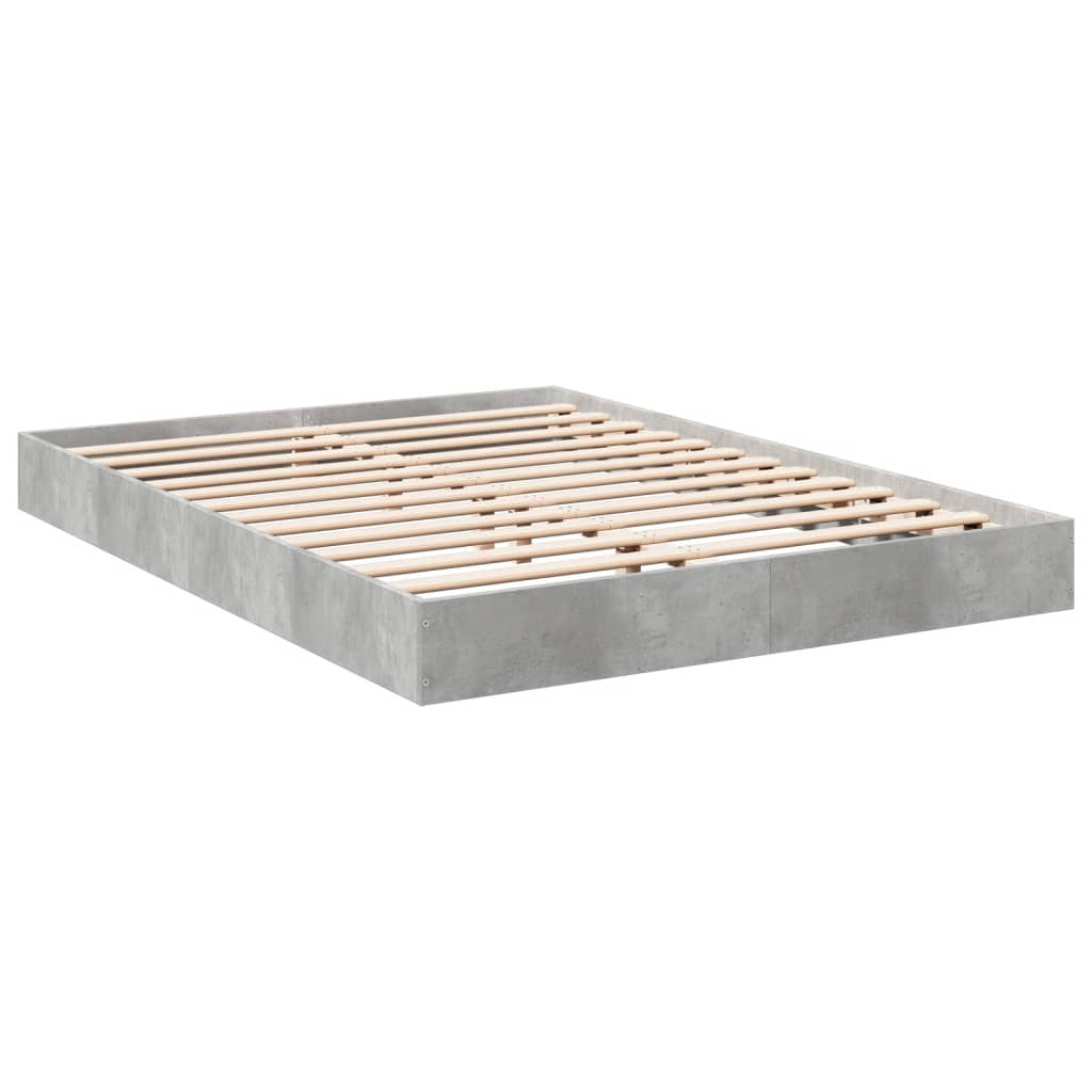 Bed frame without mattress concrete gray 120x200 cm