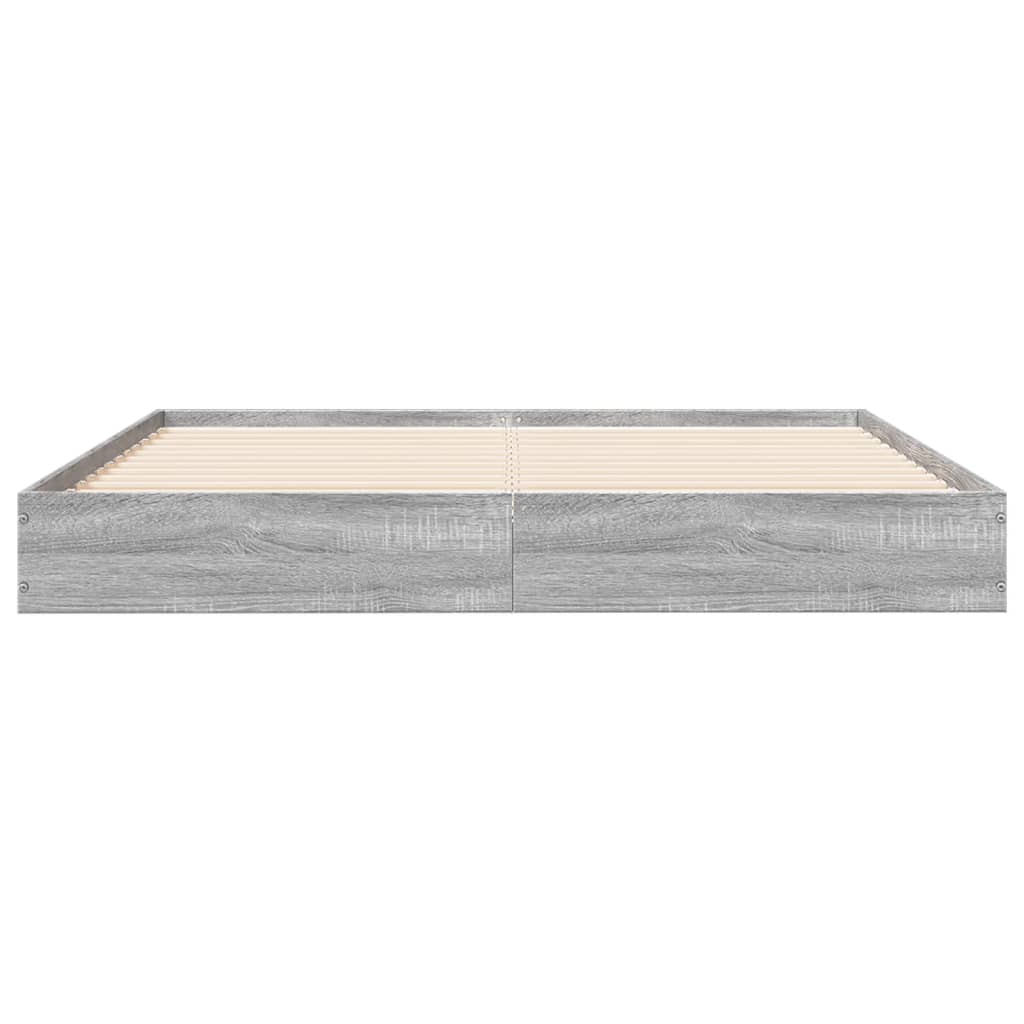 Bed frame without mattress sonoma gray 120x200cm engineered wood