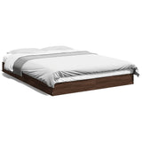 Bed frame without mattress brown oak 120x200 cm