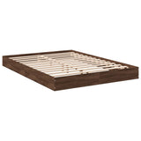 Bed frame without mattress brown oak 120x200 cm