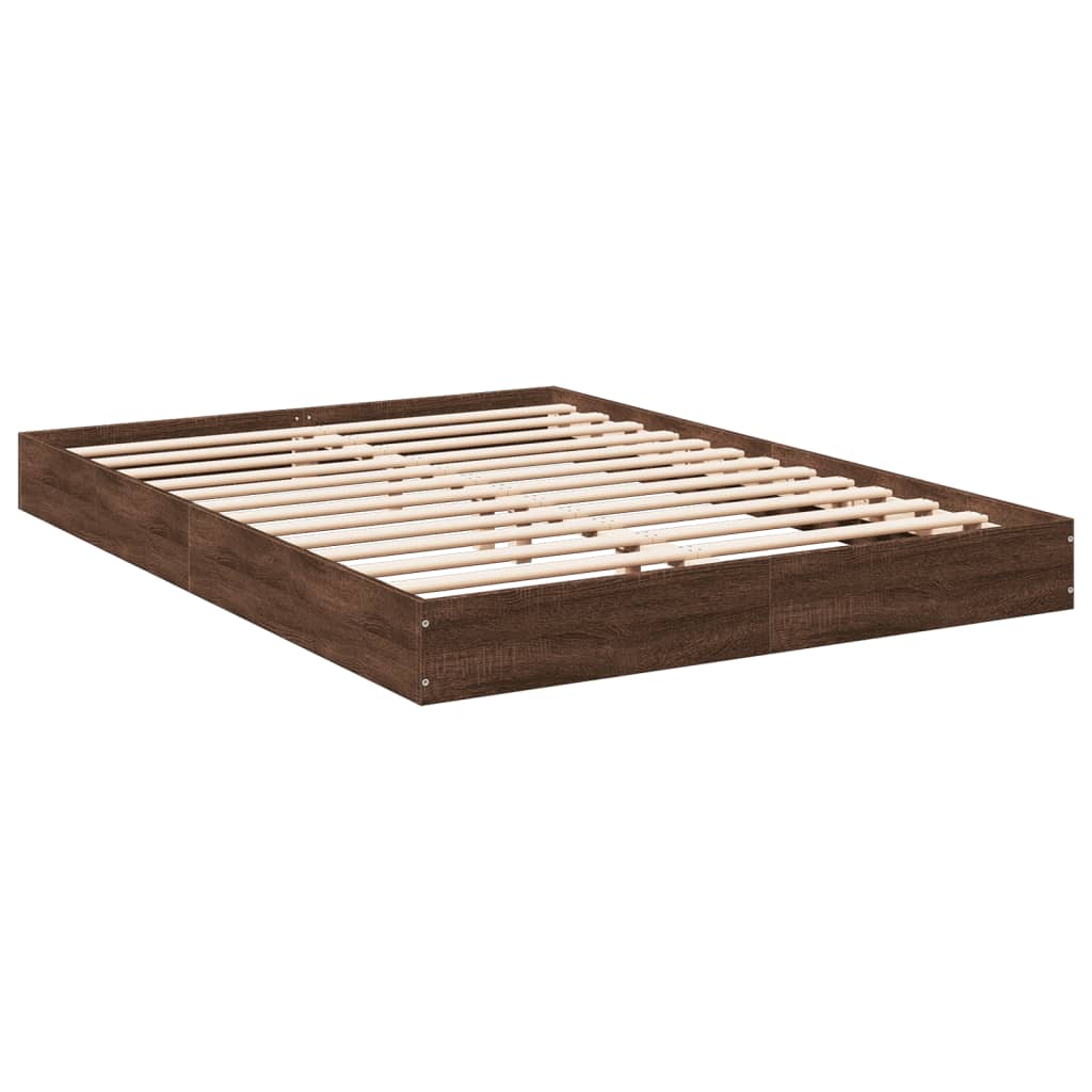 Bed frame without mattress brown oak 120x200 cm