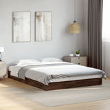 Bed frame without mattress brown oak 120x200 cm