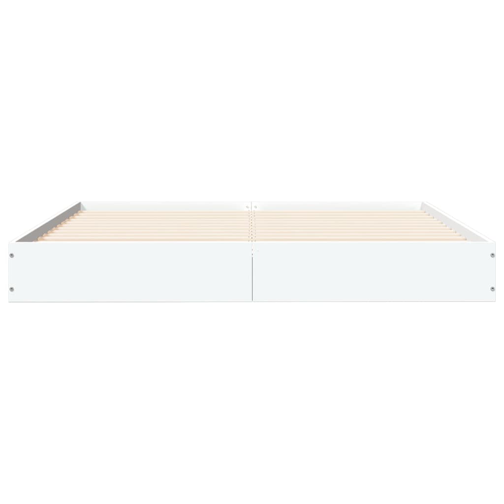 Cadre de lit sans matelas blanc 140x190 cm bois d'ingénierie