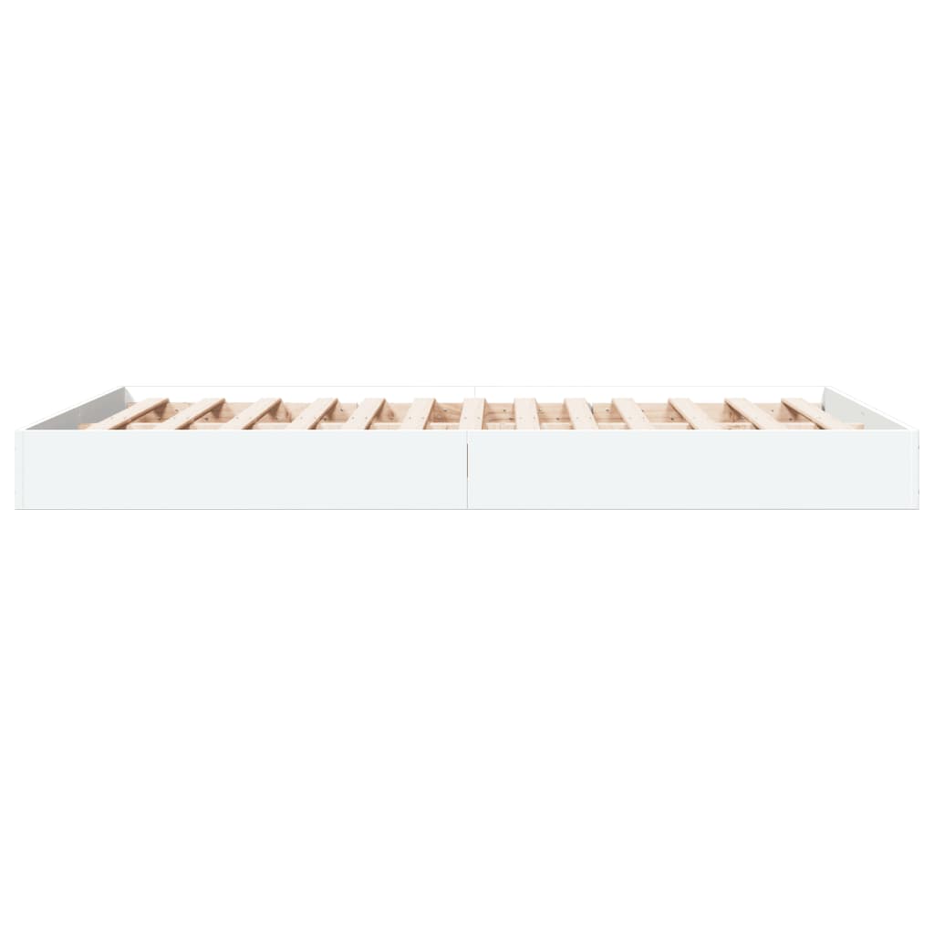 Cadre de lit sans matelas blanc 140x190 cm bois d'ingénierie