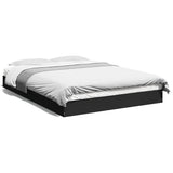 Cadre de lit sans matelas noir 140x190 cm bois d'ingénierie