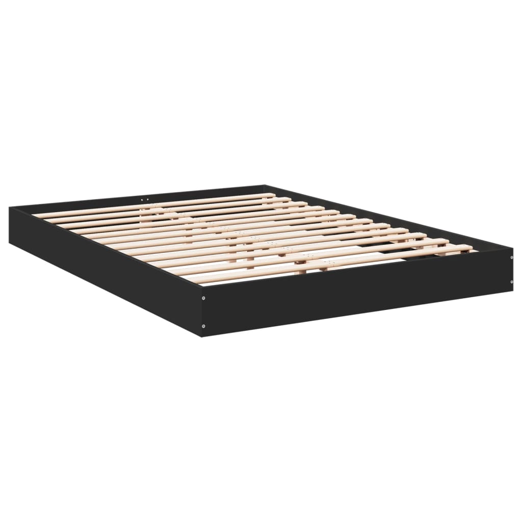 Cadre de lit sans matelas noir 140x190 cm bois d'ingénierie