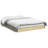 Cadre de lit sans matelas chêne sonoma 135x190 cm