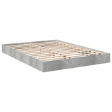 Bed frame without mattress concrete gray 135x190 cm