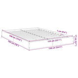 Bed frame without mattress concrete gray 135x190 cm