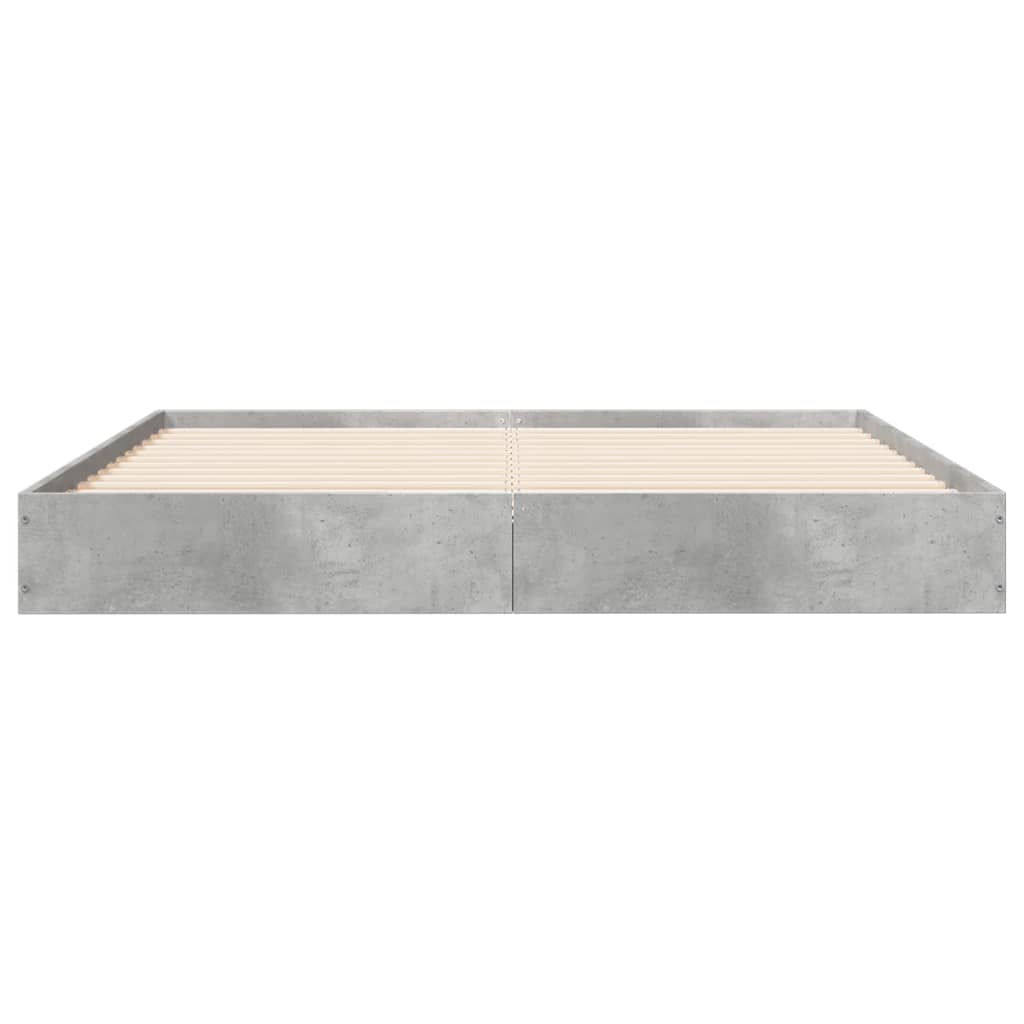 Bed frame without mattress concrete gray 120x190 cm