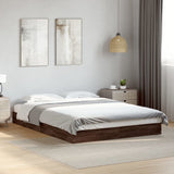 Bed frame without mattress brown oak 120x190 cm