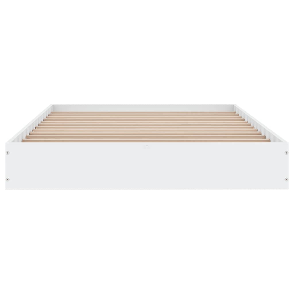 Bed frame without mattress white 100x200 cm engineered wood