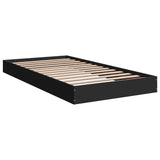 Cadre de lit sans matelas noir 100x200 cm bois d'ingénierie