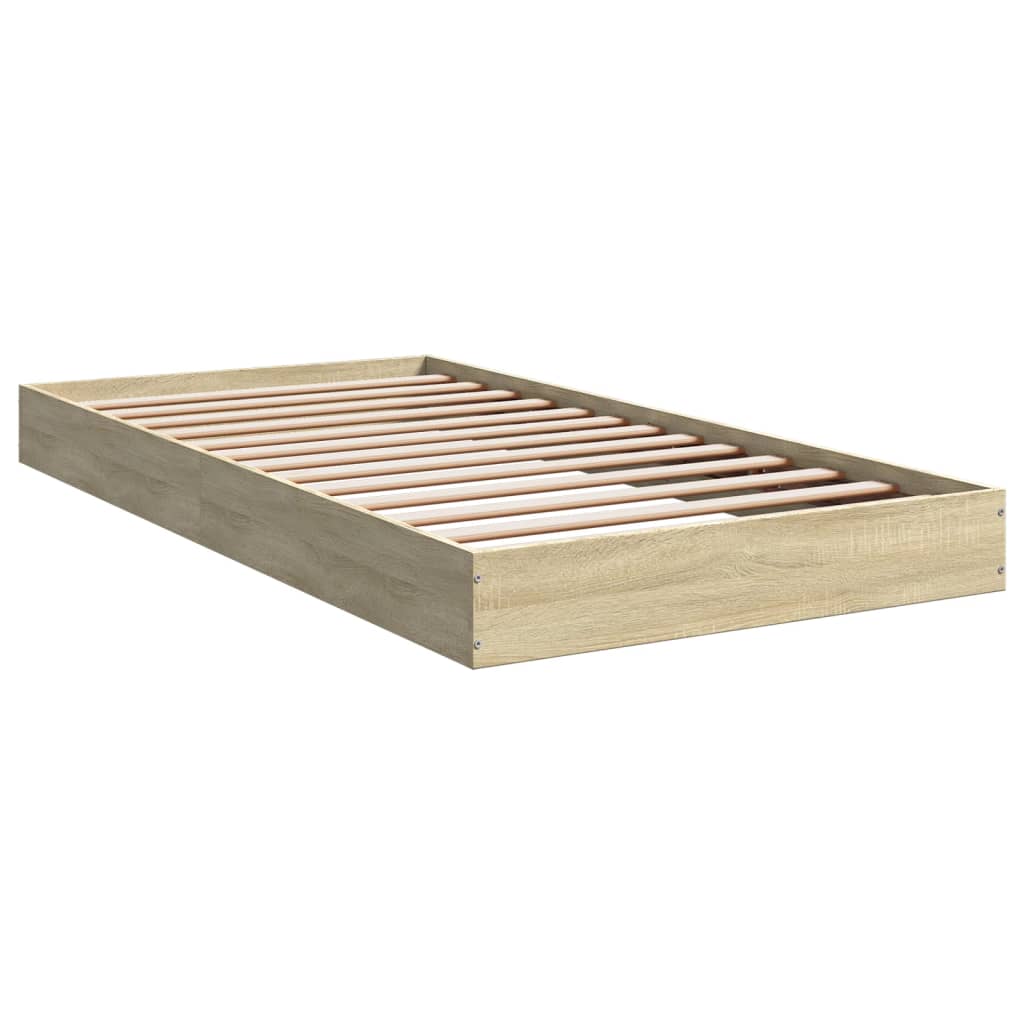 Bed frame without mattress sonoma oak 100x200 cm